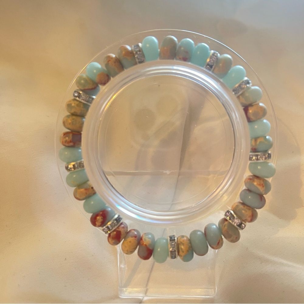 Protection crystal beads beaded bracelet stretch snakeskin sea sediment Jasper